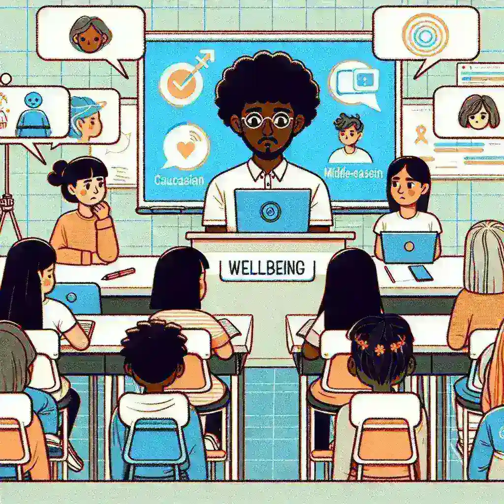 **Alt text:** "Zoom interface displaying new mental health check-in features for remote education, highlighting resources for student well-being and engagement."